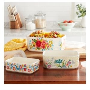 The Pioneer Woman Sweet Rose 6-piece rectangle Ceramic Nestingbowls Set